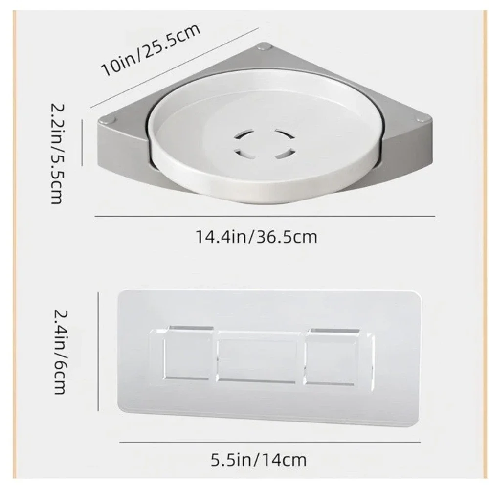 LAMU Corner Shower Caddy 2 Pack Lazy Susan Shower Organizer 360° Rotating NEW!!